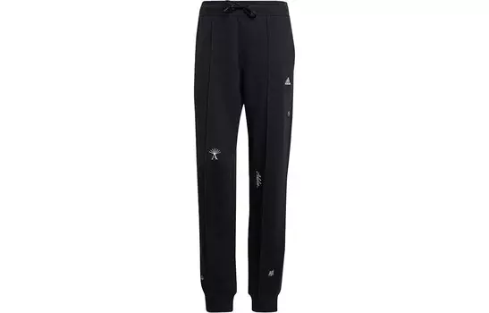 Трикотажные спортивные штаны женские черные Adidas