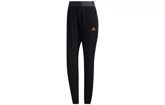Трикотажные спортивные штаны женские черные Adidas
