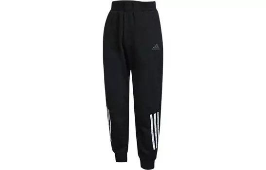 Трикотажные спортивные штаны женские черные Adidas, черный