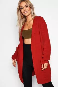 Трикотажный кардиган плюс бойфренд Boohoo, ржавый