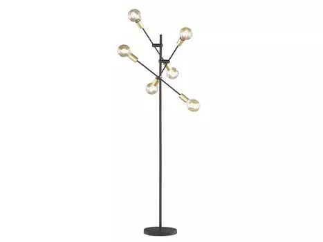 Trio 406700632 Торшер 6xE27 черный матовый бронза