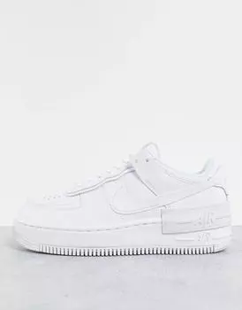 Тройные белые кроссовки Nike Air Force 1 Shadow