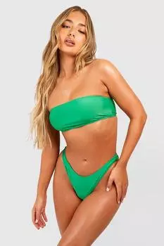 Трусики-бикини Essentials Hipster boohoo, зеленый