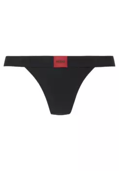 Трусики HUGO Underwear "STRING RED LABEL", с надписью-логотипом, черный