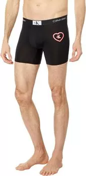 Трусики Micro Boxer 1996 года в честь Дня Победы Calvin Klein Underwear, цвет Black/Neon Hearts Graphic/Poppy Red