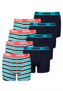 Трусики MULTIPACK 8 PACK BASIC PRINTED STRIPES Puma, цвет fluo red blue