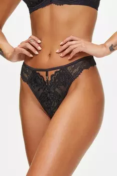 Трусики с вышивкой Icon Ann Summers, черный