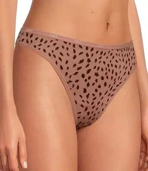 Трусики-стринги из микрофибры с анималистическим принтом DKNY, животный принт