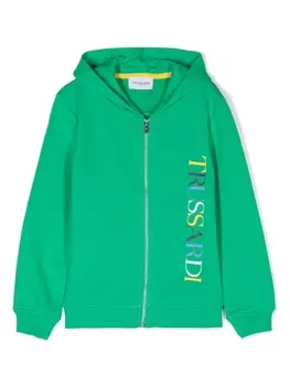 Trussardi худи на молнии, зеленый
