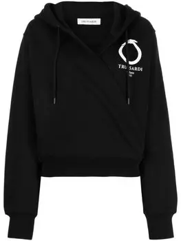 Trussardi худи с логотипом, черный