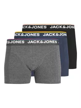 Трусы боксеры JACK & JONES, морской синий/пестрый серый/черный