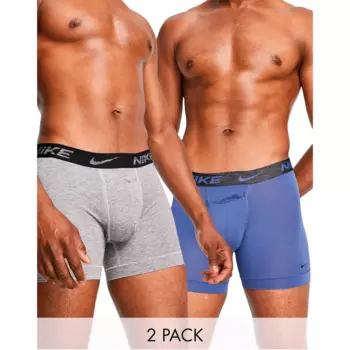 Трусы боксеры Nike Dri-fit Reluxe 2 Pack Briefs, 2 предмета, серый/синий