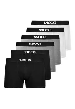 Трусы боксеры Snocks, серый/черный/белый
