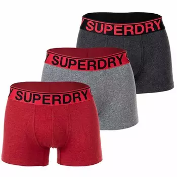 Трусы боксеры Superdry, серый/красный/черный