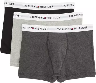 Трусы Cotton Classics Trunks 3-Pack Tommy Hilfiger, цвет Gray Heather