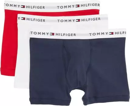 Трусы Cotton Classics Trunks 3-Pack Tommy Hilfiger, цвет Mahogany