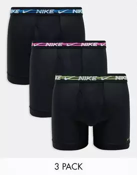 Трусы Dri-Fit Essential Microfibre, 3 шт. в упаковке, черного цвета с поясом в стиле граффити Nike