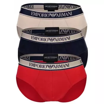 Трусы Emporio Armani 3er Pack, цвет Marine/Rot/Nude