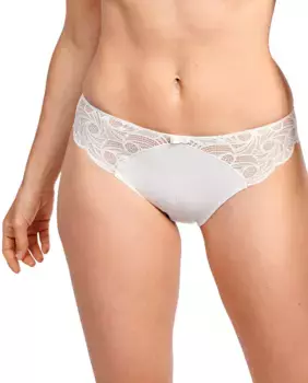 Трусы из микрофибры и кружева Sans Complexe, бежевый