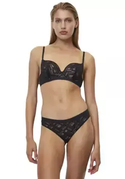 Трусы Marc O'Polo "Graphic Lace" с нежной прозрачной кружевной структурой, черный