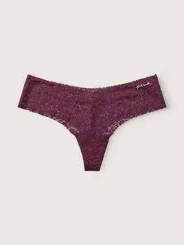 Трусы Pink No-Show Soft Lace, бордовый