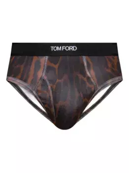 Трусы с леопардовым принтом TOM FORD, коричневый
