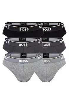 Трусы с логотипом, 6 пар Boss, серый