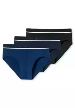 Трусы Schiesser Rio ""95/5"" (3 шт. в упаковке), эластичный пояс со спортивным логотипом и узкой белой застежкой, синий