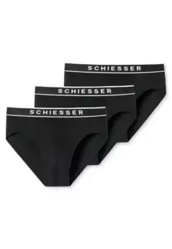 Трусы Schiesser Rio ""95/5"" (3 шт. в упаковке), спортивный тканый эластичный пояс с контрастным логотипом SCHIESSER, черный