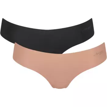 Трусы sloggi "ZERO Microfibre 2.0 Hipstring C2P" (2 шт. в упаковке), бесшовные и невидимые, цвет Brown - Dark Combination