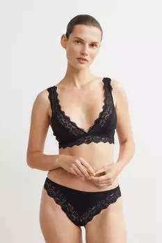 Трусы-стринги 5 пар H&amp;M, черный