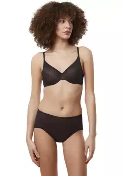 Трусы Triumph "Signature Sheer Maxi EX", принт с логотипом Triumph, черный