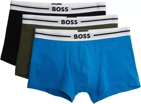 Трусы Trunks 3-Pack Bold BOSS, цвет Bright Blue/Khaki Green/Black