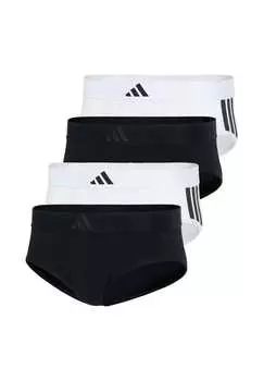 Трусы / трусы комплект из 4 шт. активный flex хлопок 3 полоски Adidas, черный