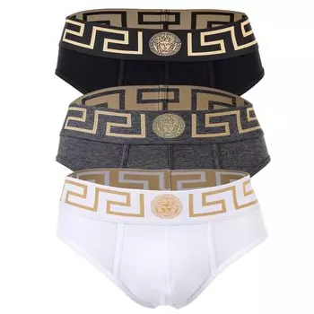 Трусы VERSACE, цвет Grey/Black/White