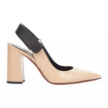 Туфли Baldinini Block Heel, бежево-черный