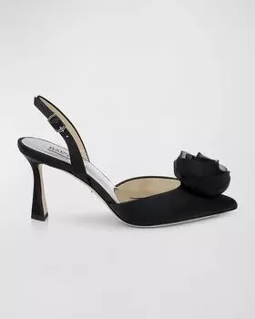 Туфли Carlise с атласным тюлем и розовой пяткой на пятке Badgley Mischka, цвет Black