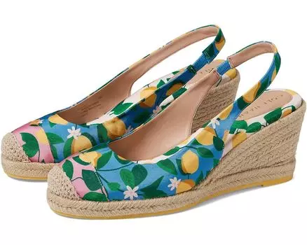 Туфли Cole Haan Cloudfeel Espadrille Wedge Slingback 80 mm, цвет Azure Blue Lemon Print