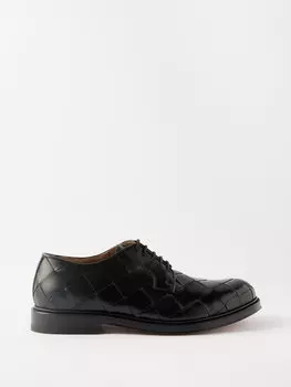 Туфли дерби из кожи intrecciato Bottega Veneta, черный