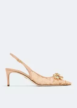 Туфли Dolce&Gabbana Lace Slingback, розовый