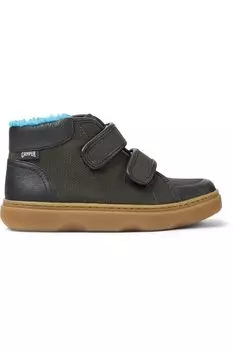 Туфли из кожи и замши Kiddo 8529 на липучке Camper, серый