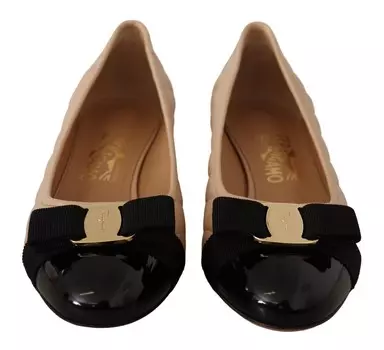Туфли из кожи Salvatore Ferragamo и наппа Женская обувь, бежевый