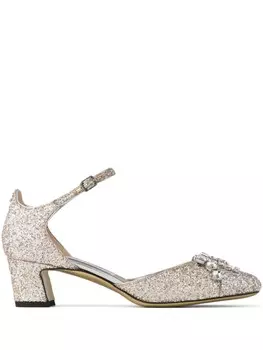 Туфли кожаные 45 мм Jimmy Choo, золотой