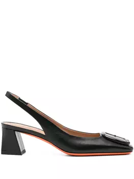 Туфли кожаные 55 мм Santoni, черный