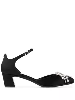 Туфли-лодочки 45 мм, украшенные кристаллами Jimmy Choo, черный