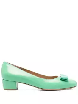 Туфли-лодочки Vara Bow Ferragamo, зеленый