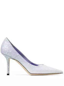 Туфли Love 85 с блестками JIMMY CHOO, серебяный