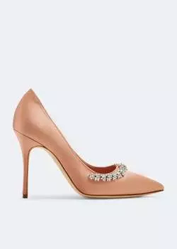 Туфли Manolo Blahnik Olarana Satin, бежевый