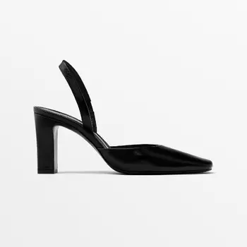 Туфли Massimo Dutti Heeled Slingback, черный