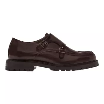 Туфли Massimo Dutti Leather Track Sole Monk, коричневый